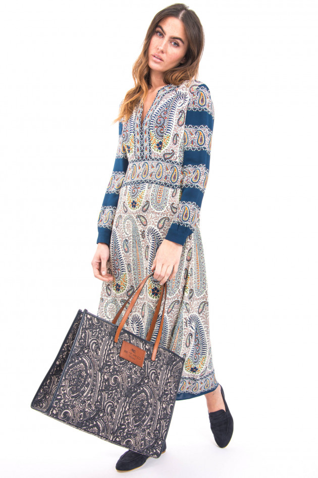 Etro Shopper im floralem Design in Marine