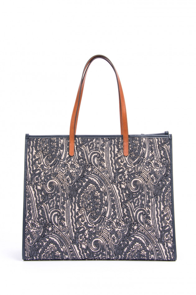 Etro Shopper im floralem Design in Marine