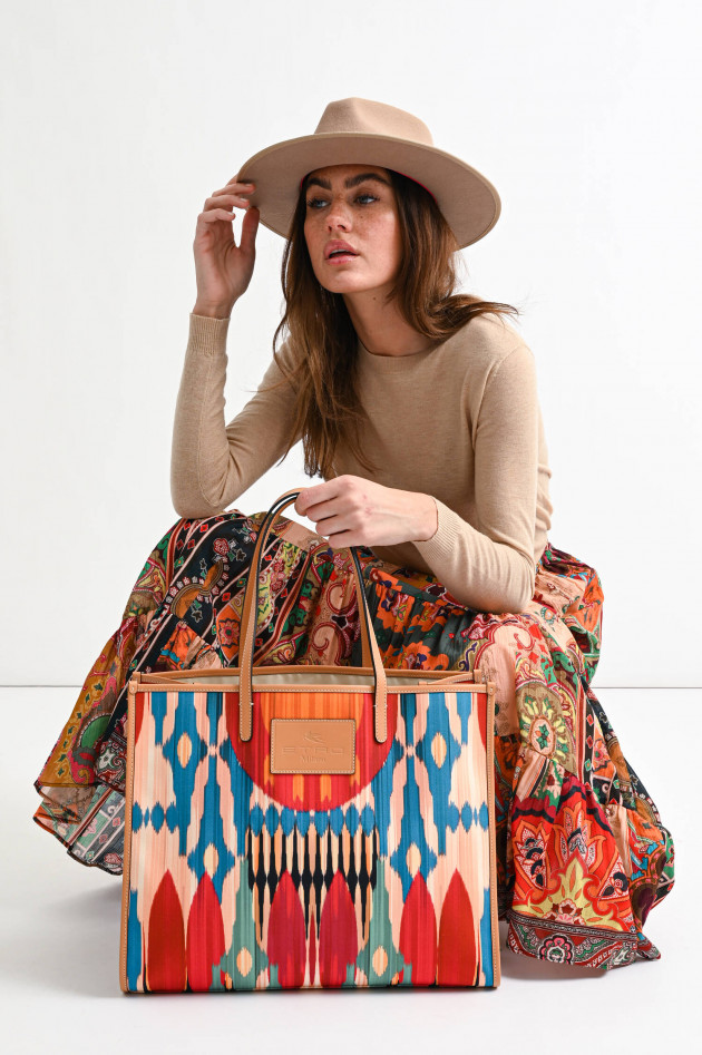 Etro XL-Shopper mit Batik-Print in Multicolor