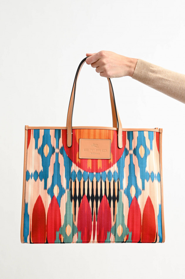 Etro XL-Shopper mit Batik-Print in Multicolor