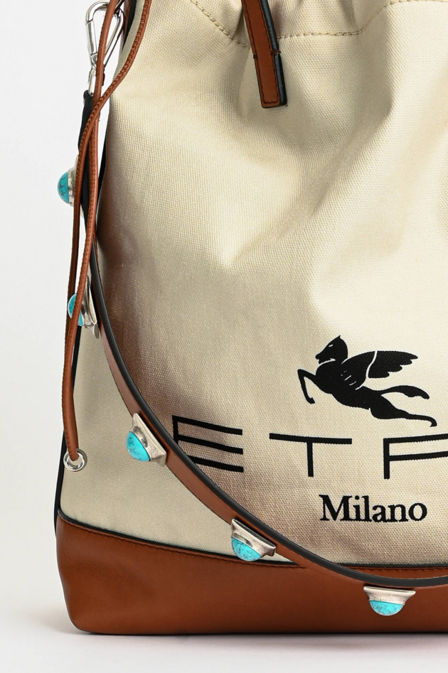 Etro Sac Tasche mit Ledergurt in Beige