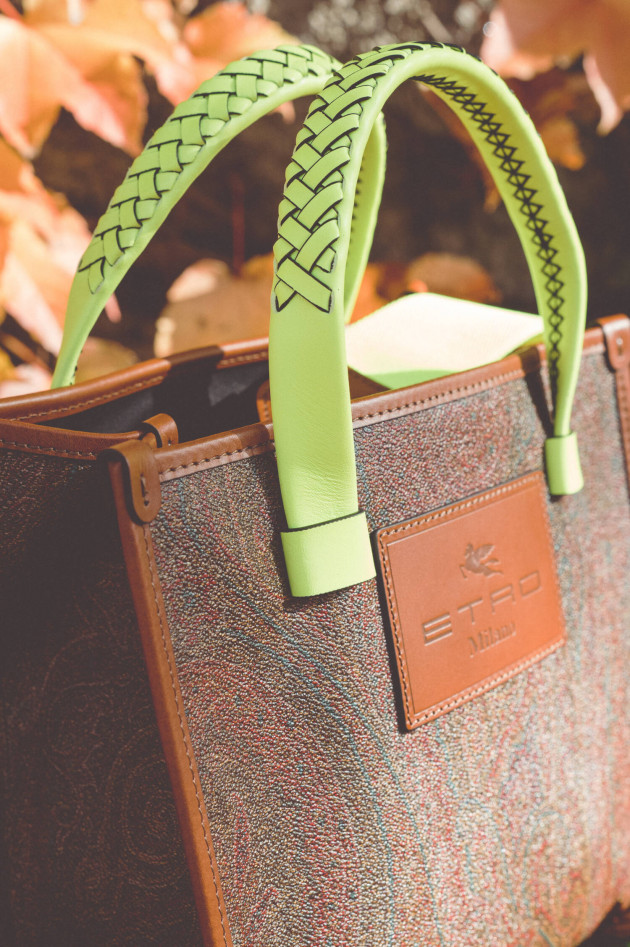 Etro Shoppingtasche mit Neondetails und Paisleymuster