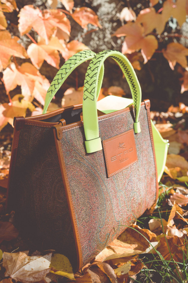 Etro Shoppingtasche mit Neondetails und Paisleymuster