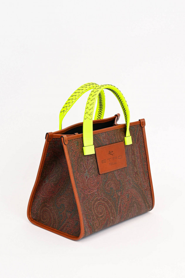 Etro Shoppingtasche mit Neondetails und Paisleymuster