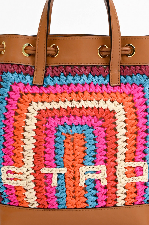 Etro Beuteltasche RAFFIA in Multicolor