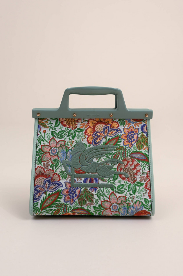 Etro Jaquard Tasche mit floralem Print in Multicolor