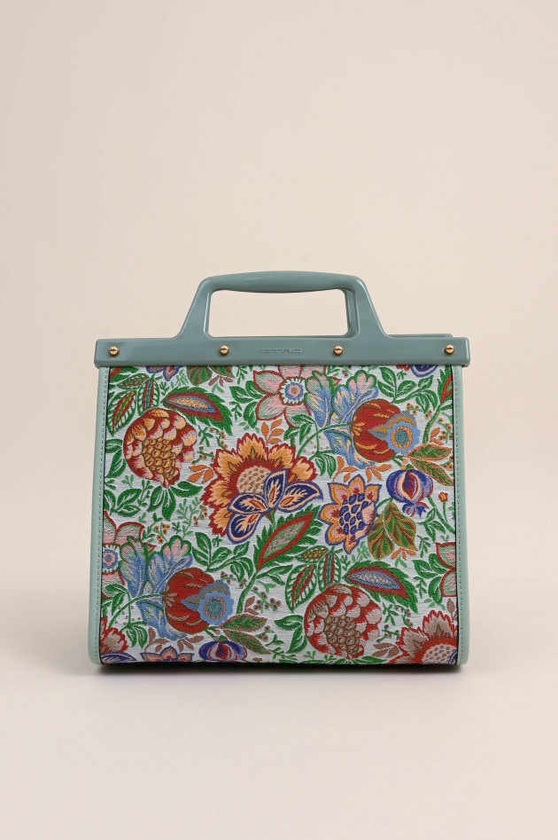 Etro Jaquard Tasche mit floralem Print in Multicolor