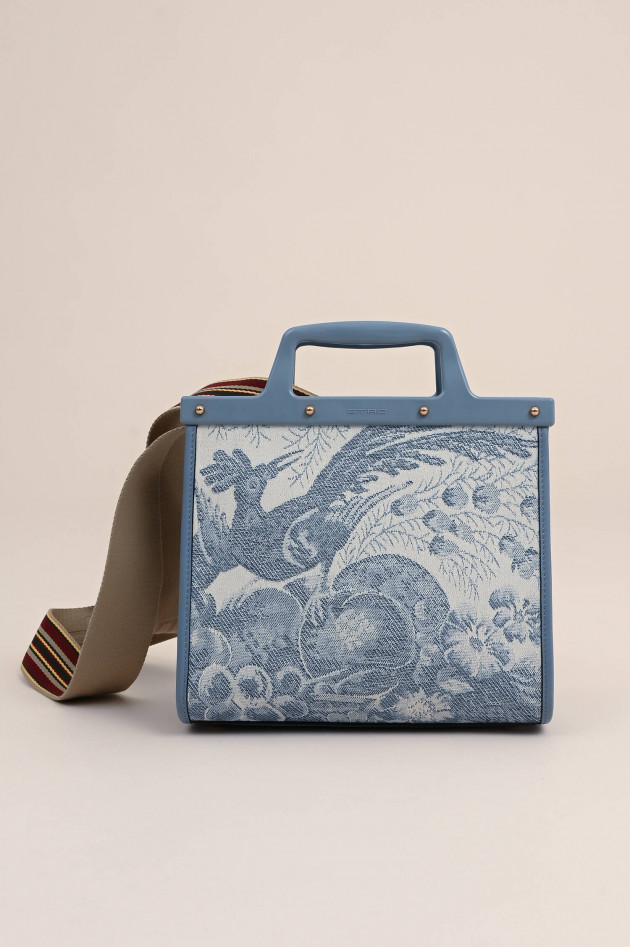 Etro Jacquard-Tasche mit Muster in Hellblau/Weiß