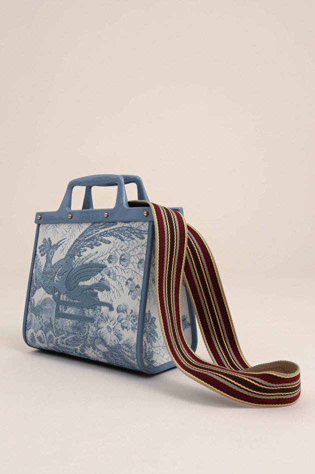 Etro Jacquard-Tasche mit Muster in Hellblau/Weiß
