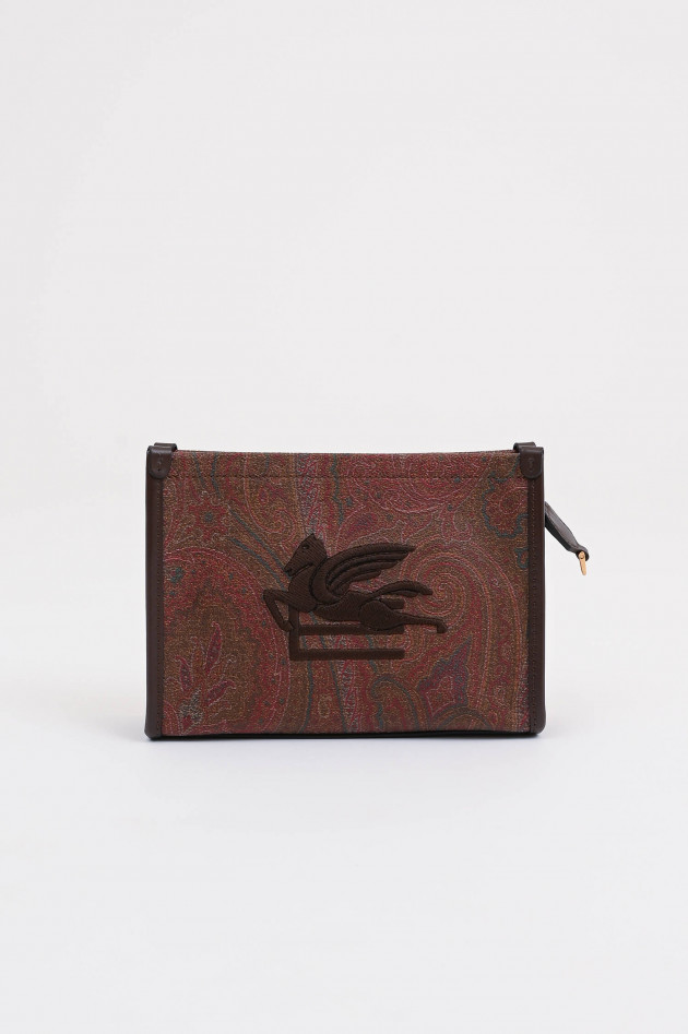 Etro Clutch mit Paisley Print in Braun