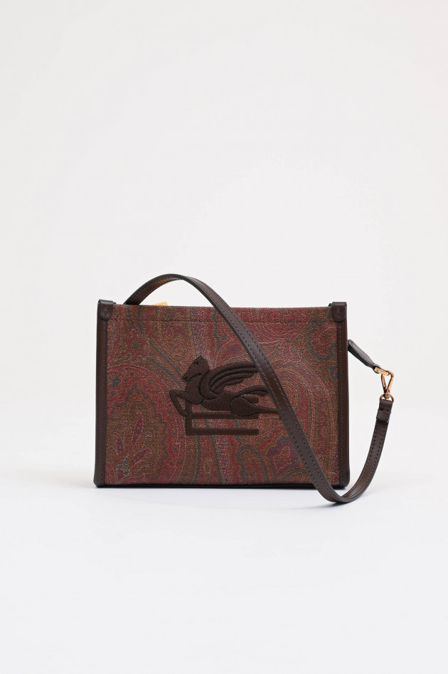 Etro Clutch mit Paisley Print in Braun