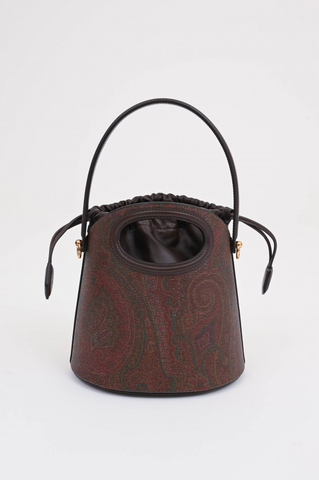 Etro Bucket Bag mit Paisley Print in Braun