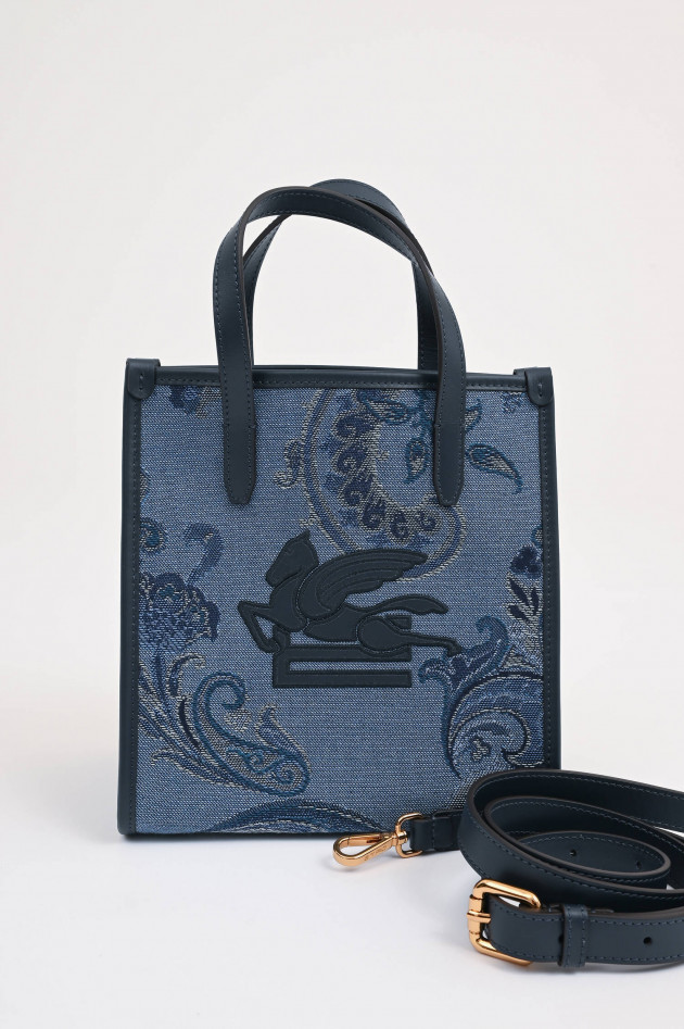 Etro Mittelgroßer Shopper LOVE TROTTER in Blau