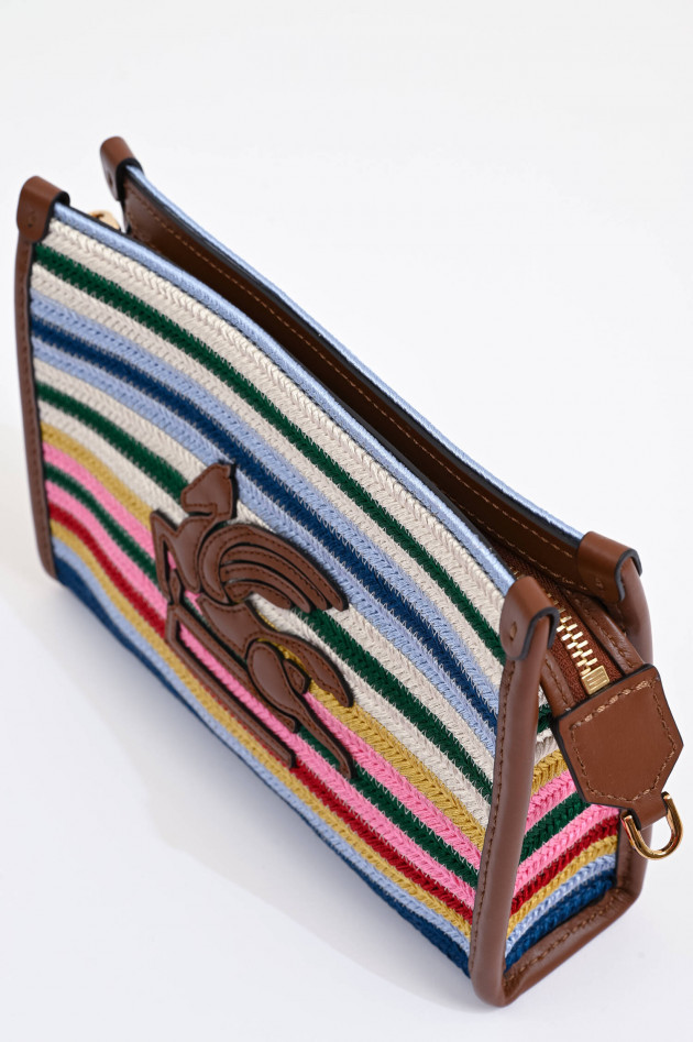 Etro Gestreifte Pouch mit Riemen in Braun/Multicolor