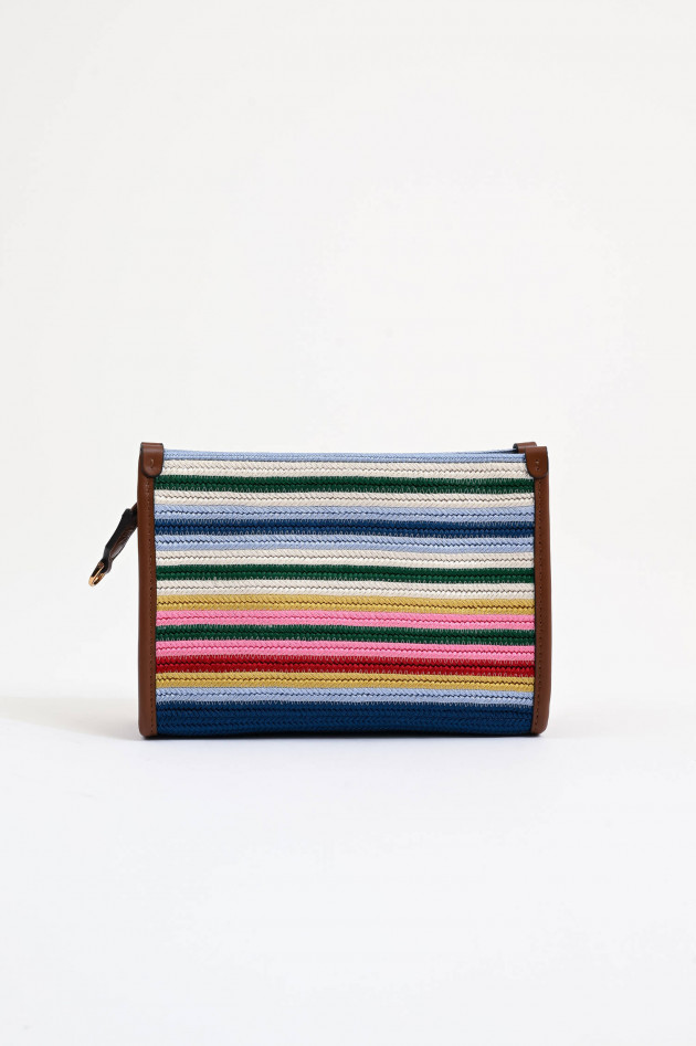 Etro Gestreifte Pouch mit Riemen in Braun/Multicolor