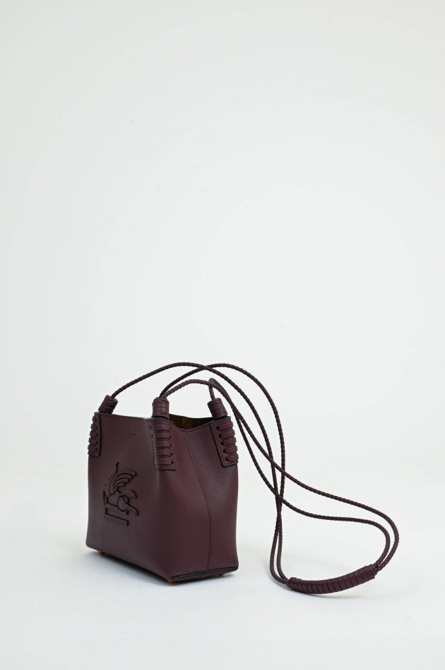 Etro Mini-Shopper mit Pegasus-Logo in Bordeaux