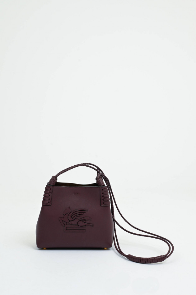 Etro Mini-Shopper mit Pegasus-Logo in Bordeaux