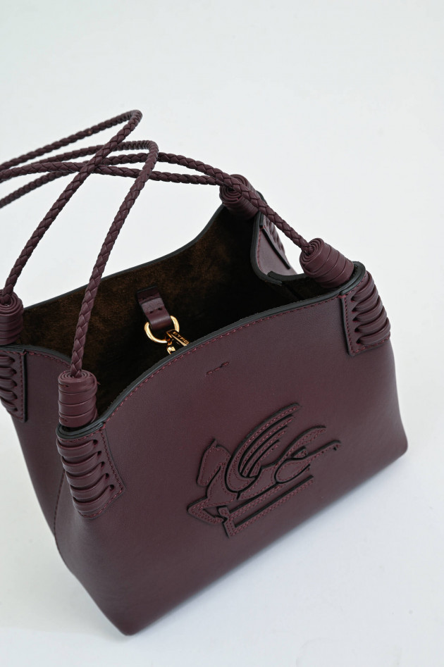 Etro Mini-Shopper mit Pegasus-Logo in Bordeaux