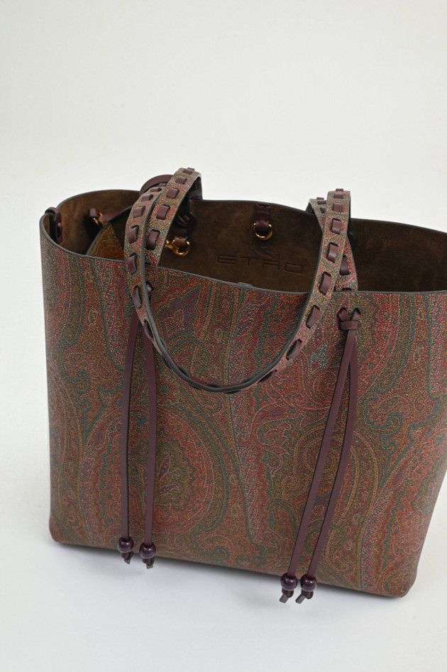 Etro Paisley-Shopper mit dekorativen Details in Braun
