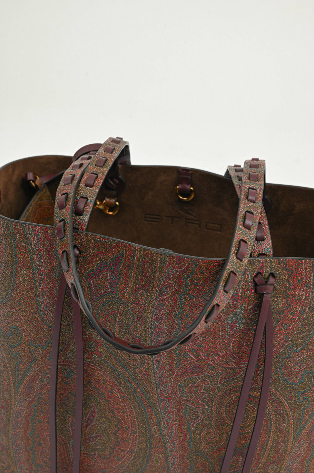 Etro Paisley-Shopper mit dekorativen Details in Braun