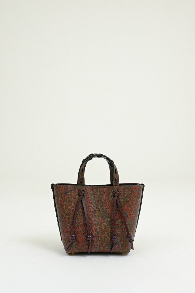 Etro Mini-Shopper mit Paisley-Muster in Braun
