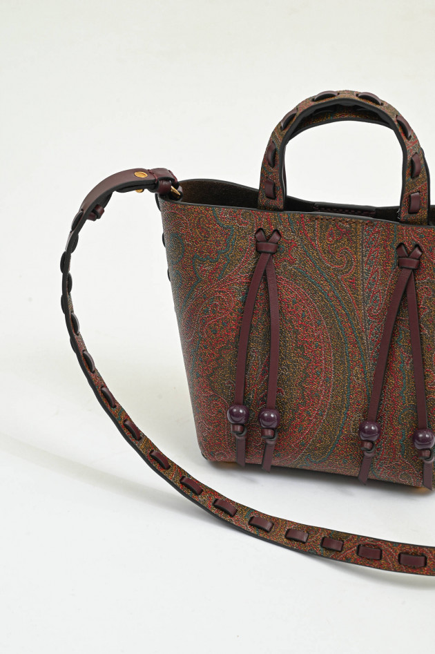 Etro Mini-Shopper mit Paisley-Muster in Braun