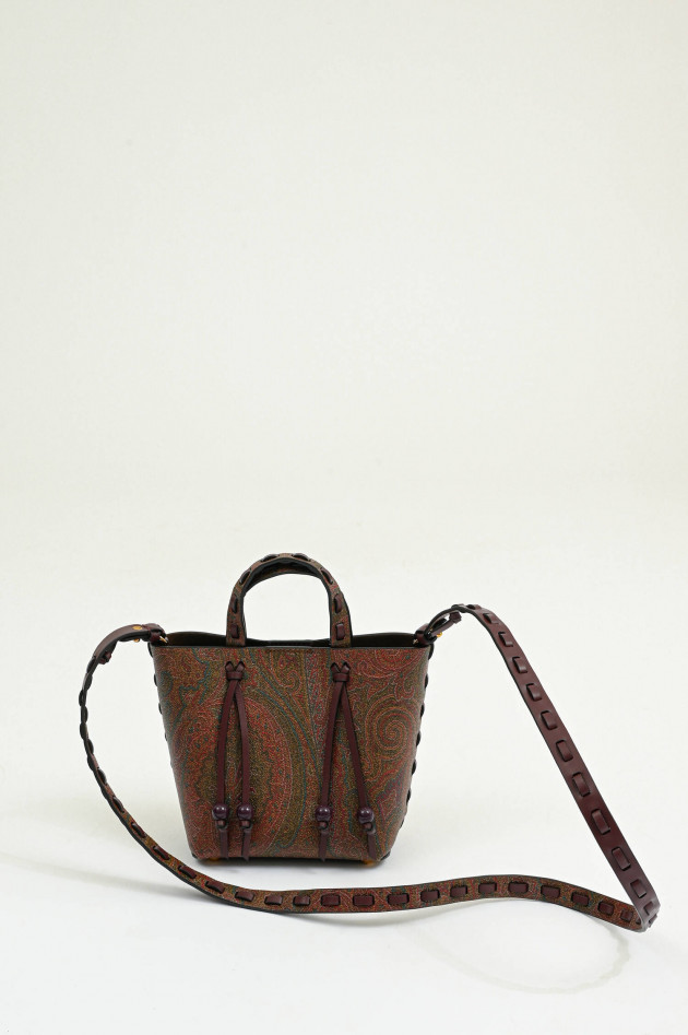 Etro Mini-Shopper mit Paisley-Muster in Braun