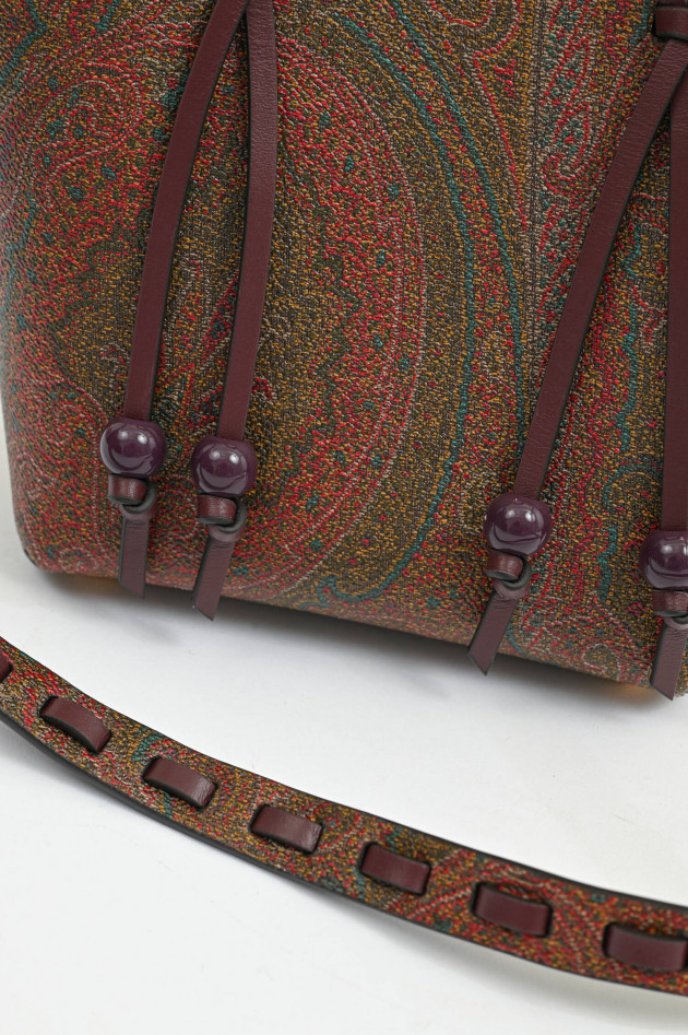 Etro Mini-Shopper mit Paisley-Muster in Braun