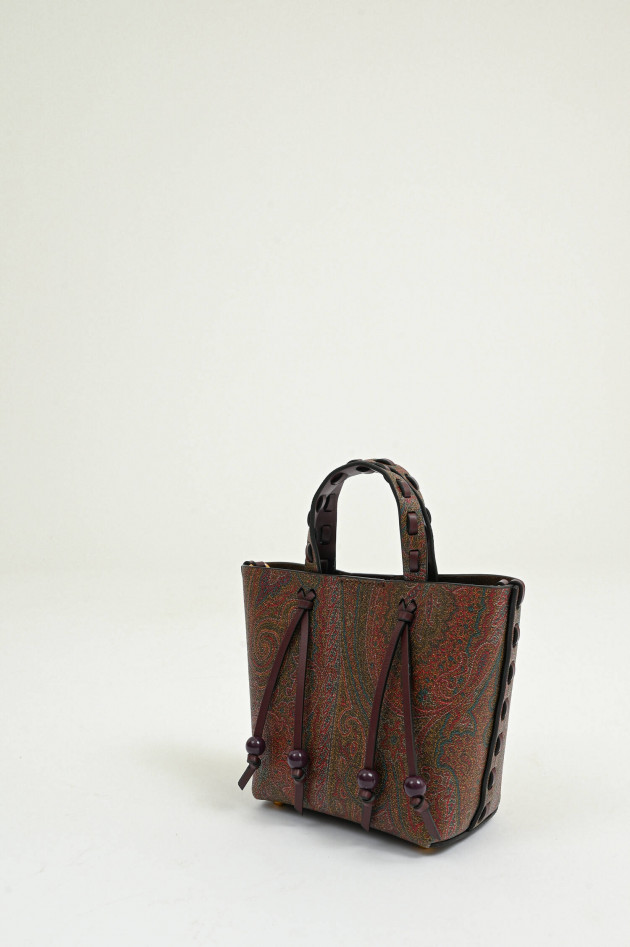 Etro Mini-Shopper mit Paisley-Muster in Braun