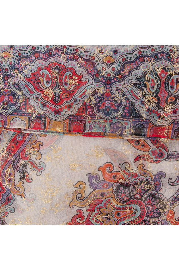 Etro Seidenschal in Rot/Orange gemustert