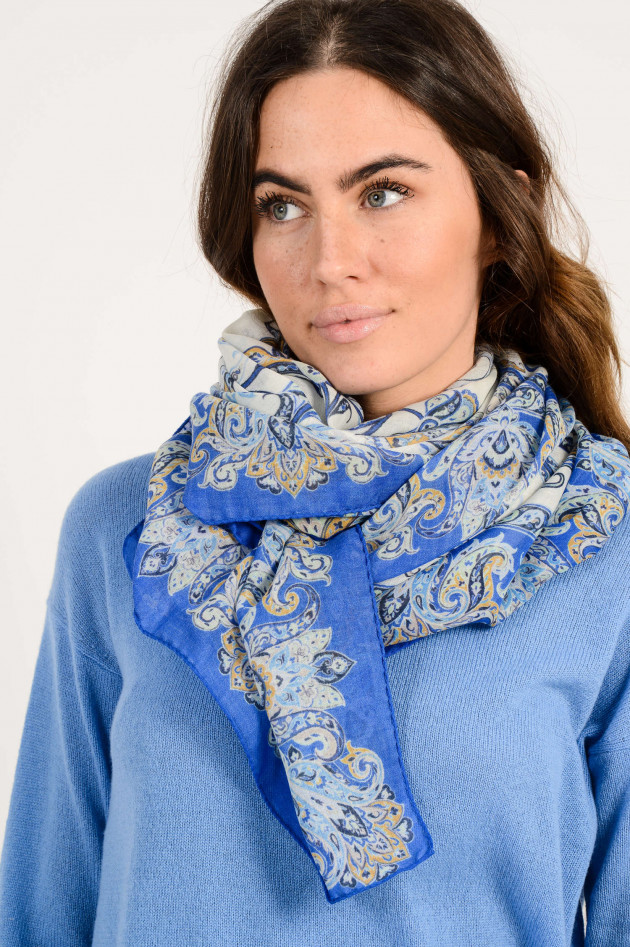 Etro Tuch mit Paisley Print in Blau/Weiß