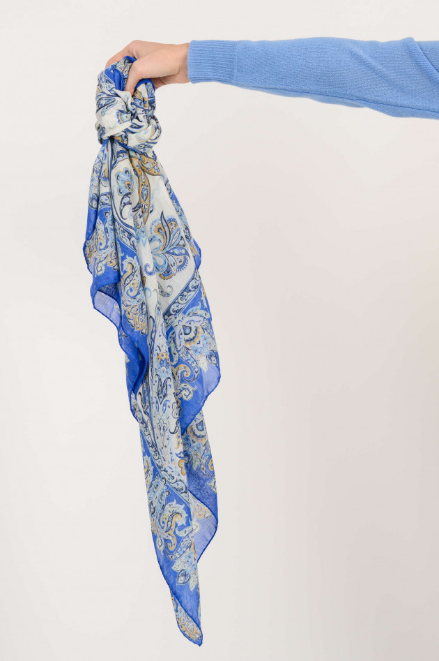 Etro Tuch mit Paisley Print in Blau/Weiß