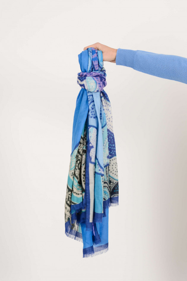 Etro Schal mit großflächigem Paisley Muster in Blau