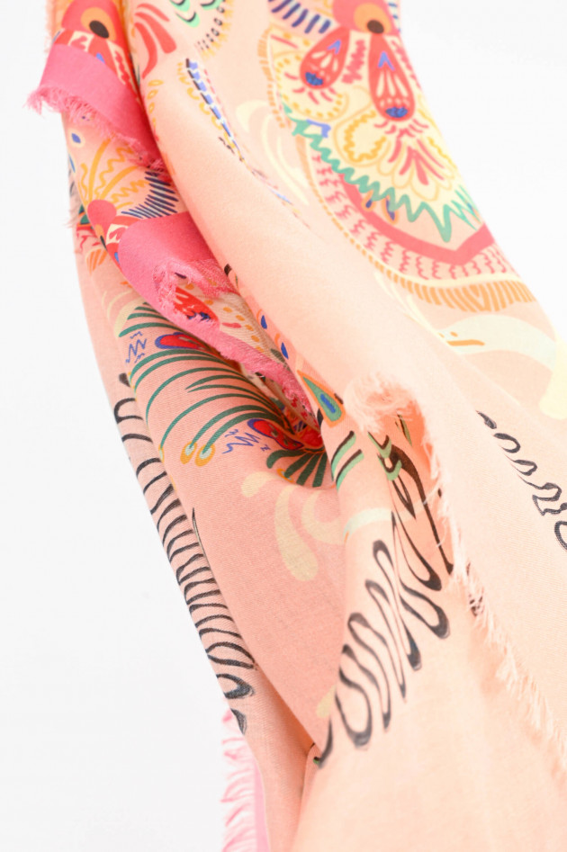 Etro Weicher Schal aus Modalmix in Rosa/Gemustert