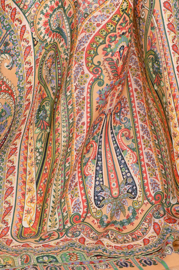 Etro Cashmere Mix Schal mit Paisley Print in Multicolor