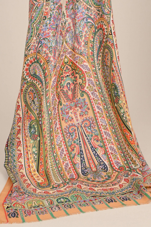 Etro Cashmere Mix Schal mit Paisley Print in Multicolor
