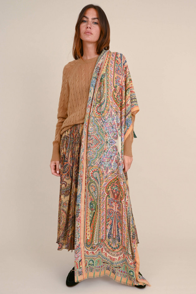 Etro Cashmere Mix Schal mit Paisley Print in Multicolor