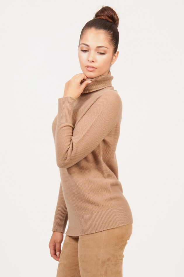 Fabiana Filippi black Rollkragenpullover aus Cashmere in Camel