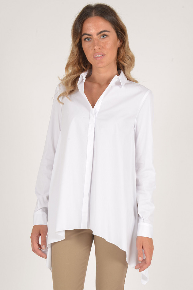 Fabiana Filippi Bluse mit seitlichem Zipfel in Weiß