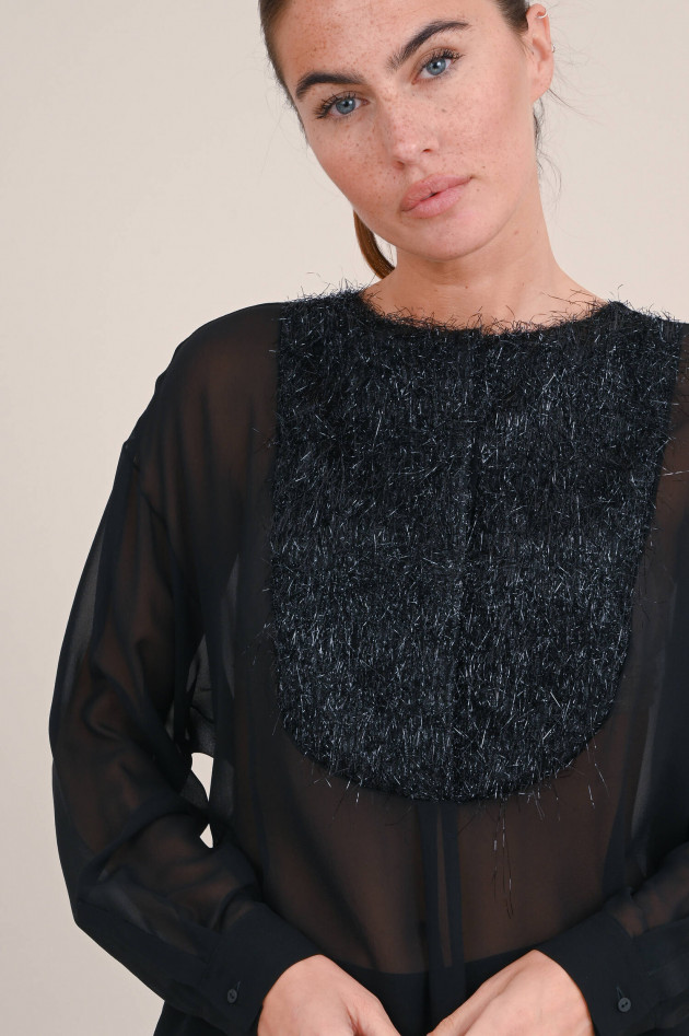 Fabiana Filippi Bluse mit Lurx-Fäden in Schwarz