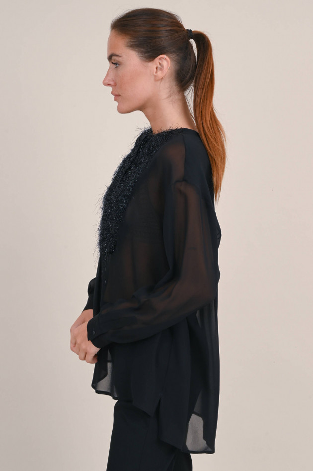 Fabiana Filippi Bluse mit Lurx-Fäden in Schwarz