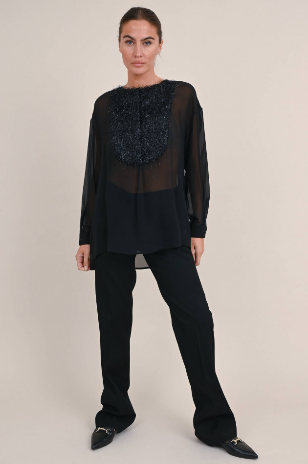 Fabiana Filippi Bluse mit Lurx-Fäden in Schwarz