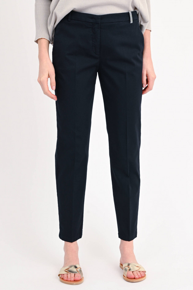 Fabiana Filippi Chino mit Schmuckstein-Details in Navy