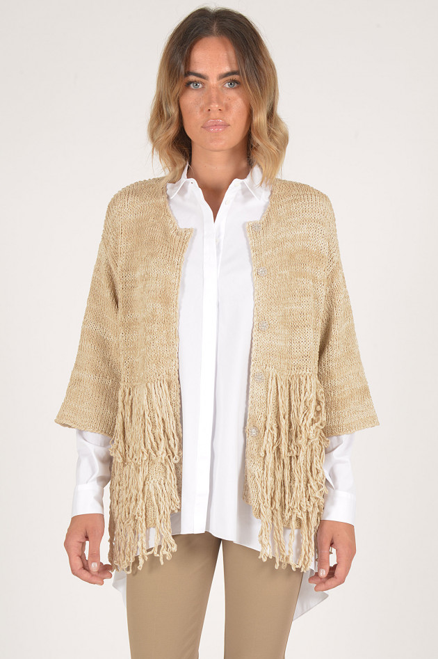 Fabiana Filippi Strickjacke mit Fransen in Beige