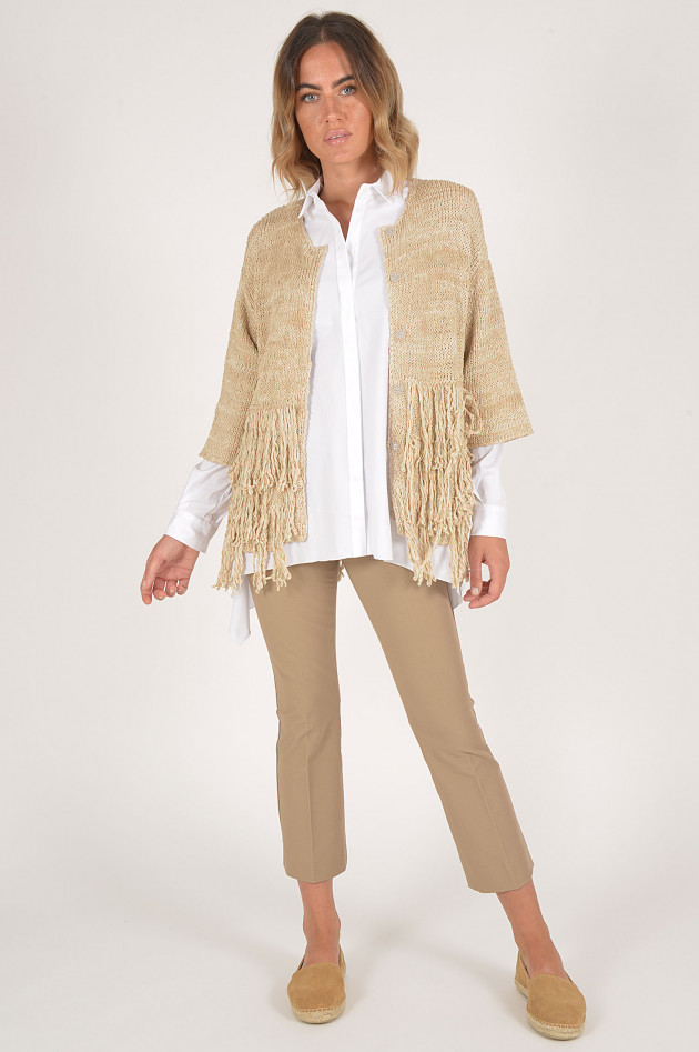 Fabiana Filippi Strickjacke mit Fransen in Beige