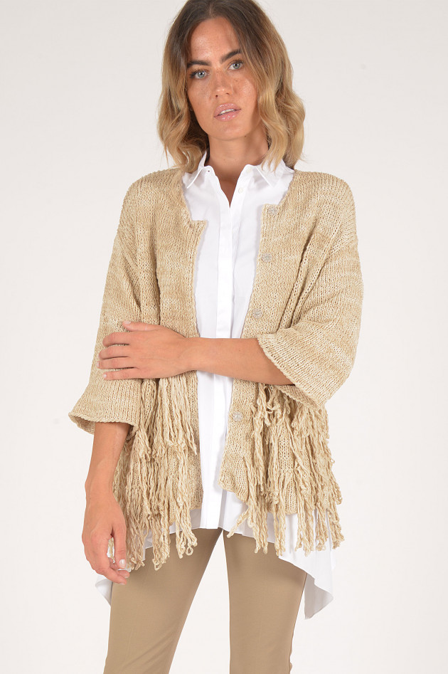 Fabiana Filippi Strickjacke mit Fransen in Beige