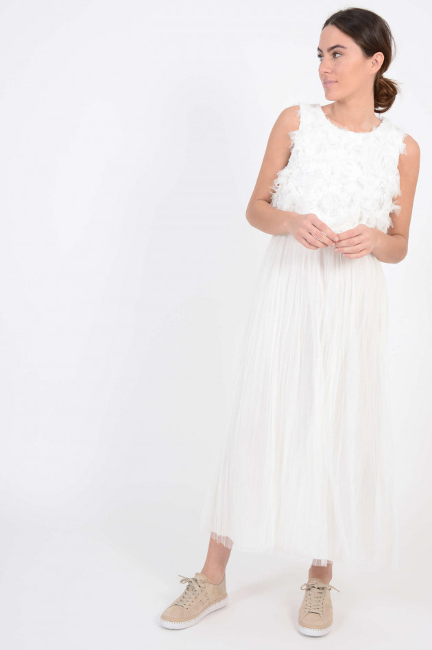 Fabiana Filippi Kleid mit Federn in Weiß