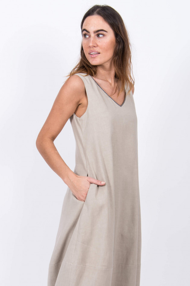 Fabiana Filippi Leinen-Mix Kleid in Taupe