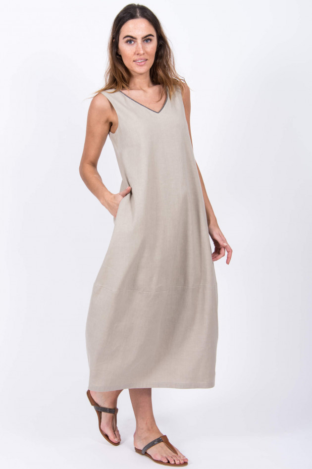 Fabiana Filippi Leinen-Mix Kleid in Taupe