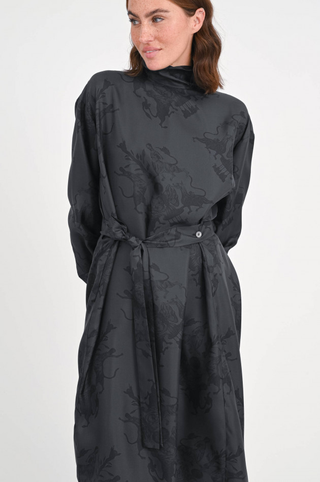 Fabiana Filippi Seidenkleid mit dezentem Muster in Schwarz